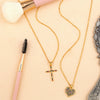 Wholesale Pendant Necklace Copper Plated With 18K Gold Zircon Minimalist Love Shape