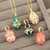 Wholesale Pendant Necklace Copper Real Gold Plated Microset Zircon Retro Geometric Dripping Oil Style
