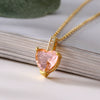 Wholesale Pendant Necklace Copper Real Gold Plated Zircon Heart Geometric Simple Style For Women