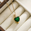 Wholesale Pendant Necklace Copper Real Gold Plated Zircon Heart Geometric Simple Style For Women