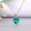 Wholesale Pendant Necklace Copper Real Gold Plated Zircon Heart Geometric Simple Style For Women