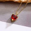 Wholesale Pendant Necklace Copper Real Gold Plated Zircon Heart Geometric Simple Style For Women