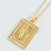 Wholesale Pendant Necklace Copper Retro Cross Square Shape Zircon Mixed Gemstone Setting Electroplating For Women