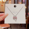 Wholesale Pendant Necklace Copper Star And Moon Bow Zircon Mixed Gemstone Setting For Women
