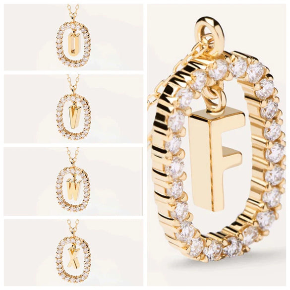 Wholesale Pendant Necklace Copper With Letters Numbers Text Pattern And Diamond Design For Women