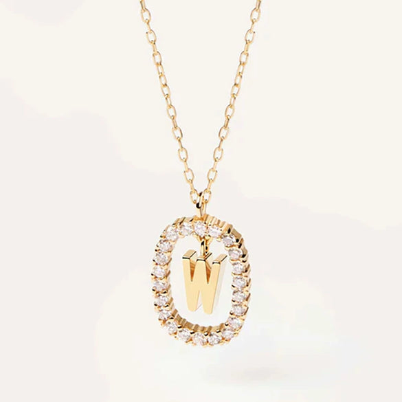 Wholesale Pendant Necklace Copper With Letters Numbers Text Pattern And Diamond Design For Women