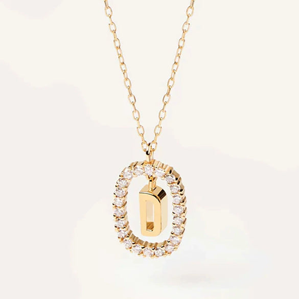 Wholesale Pendant Necklace Copper With Letters Numbers Text Pattern And Diamond Design For Women