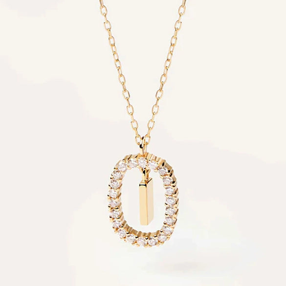Wholesale Pendant Necklace Copper With Letters Numbers Text Pattern And Diamond Design For Women