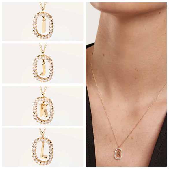 Wholesale Pendant Necklace Copper With Letters Numbers Text Pattern And Diamond Design For Women