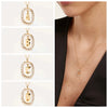 Wholesale Pendant Necklace Copper With Letters Numbers Text Pattern And Diamond Design For Women