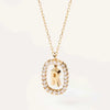 Wholesale Pendant Necklace Copper With Letters Numbers Text Pattern And Diamond Design For Women