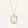 Wholesale Pendant Necklace Copper With Letters Numbers Text Pattern And Diamond Design For Women