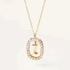 Wholesale Pendant Necklace Copper With Letters Numbers Text Pattern And Diamond Design For Women