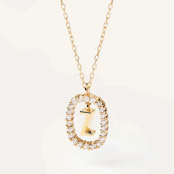 Wholesale Pendant Necklace Copper With Letters Numbers Text Pattern And Diamond Design For Women