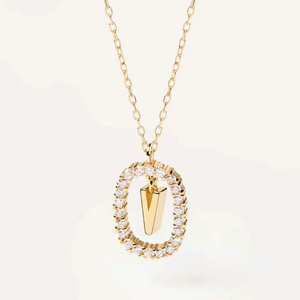 Wholesale Pendant Necklace Copper With Letters Numbers Text Pattern And Diamond Design For Women