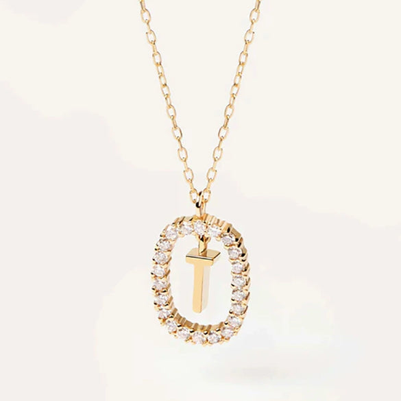 Wholesale Pendant Necklace Copper With Letters Numbers Text Pattern And Diamond Design For Women