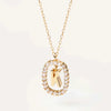 Wholesale Pendant Necklace Copper With Letters Numbers Text Pattern And Diamond Design For Women