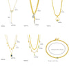 Wholesale Pendant Necklace Fashion Simple Double Layer Stacked Love Themed Titanium Steel With Diamond Embedded Square And Round Pearl Electroplated For Women