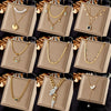 Wholesale Pendant Necklace Fashion Simple Double Layer Stacked Love Themed Titanium Steel With Diamond Embedded Square And Round Pearl Electroplated For Women
