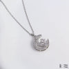 Wholesale Pendant Necklace For Women Copper Titanium Steel Moon Shape With Diamonds Electroplating Jewelry