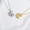 Wholesale Pendant Necklace For Women Copper Titanium Steel Moon Shape With Diamonds Electroplating Jewelry