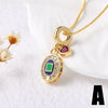 Wholesale Pendant Necklace Geometric Copper 18K Gold Plated Clavicle Chain Minimalist Style