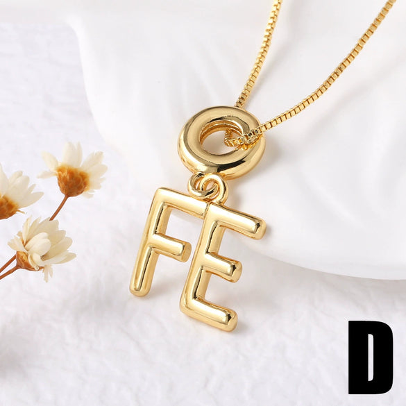 Wholesale Pendant Necklace Geometric Copper 18K Gold Plated Clavicle Chain Minimalist Style