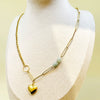 Wholesale Pendant Necklace Geometric Love Heart Shape Titanium Steel 14K Gold Electroplated Women's Jewelry
