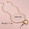 Wholesale Pendant Necklace Geometric Love Heart Shape Titanium Steel 14K Gold Electroplated Women's Jewelry