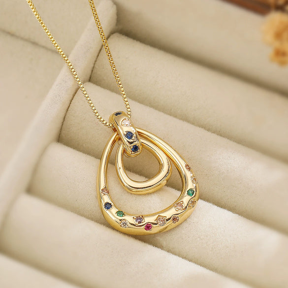 Wholesale Pendant Necklace Gold Plated Copper Geometric Style For Women