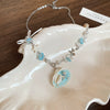 Wholesale Pendant Necklace Handmade Artificial Crystal And Shell Animal Zodiac Clavicle Chain For Women Vacation Style