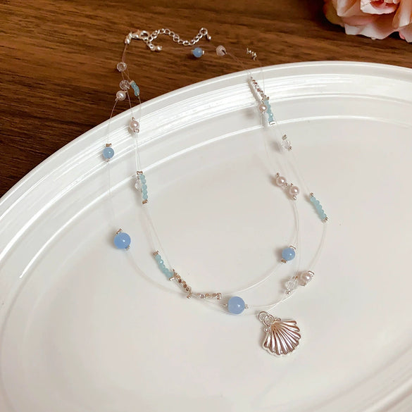 Wholesale Pendant Necklace Handmade Artificial Crystal And Shell Animal Zodiac Clavicle Chain For Women Vacation Style
