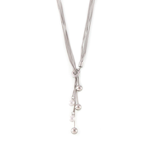 Wholesale Pendant Necklace Imitation Pearl Stainless Steel Geometric Style Electroplating For Women