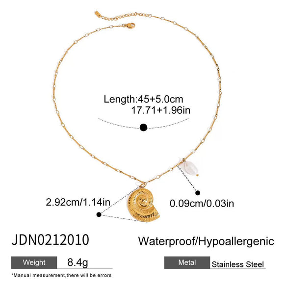 Wholesale Pendant Necklace Jewelry Stainless Steel Titanium Steel Freshwater Beads Pearl Geometric Starfish Electroplating For Women