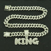 Wholesale Pendant Necklace Men's Hiphop Style Alloy With Rhinestone And Letter Pattern Cuban Chain