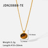 Wholesale Pendant Necklace Natural Stone Oval Geometric Stainless Steel Titanium Steel Electroplated Women's Jewelry