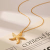 Wholesale Pendant Necklace Ocean Style Starfish Titanium Steel With Animal Zodiac Pattern And Vacuum Plating For Women