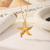 Wholesale Pendant Necklace Ocean Style Starfish Titanium Steel With Animal Zodiac Pattern And Vacuum Plating For Women