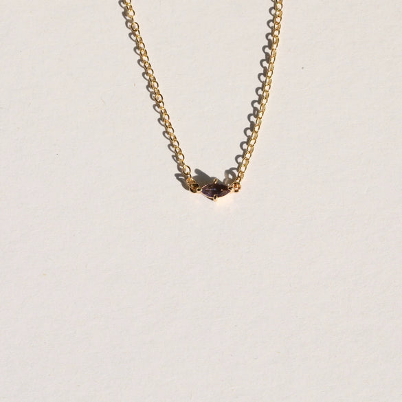 Wholesale Pendant Necklace Organic Glass Marquise Zircon Copper Ochain Electroplating Geometric Fashion Unisex