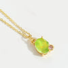 Wholesale Pendant Necklace Oval Mixed Gemstone Setting Copper Geometric Electroplating O Word Chain For Women