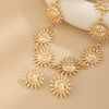 Wholesale Pendant Necklace Retro Metal Geometric Sunflower Face Alloy Iron Chain Electroplating For Women