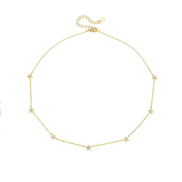 Wholesale Pendant Necklace S925 Sterling Silver Goldplated Star Design For Women
