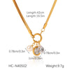 Wholesale Pendant Necklace Stainless Steel Blade Chain Geometric Imitation Baroque Pearl 18K Gold Plated