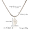 Wholesale Pendant Necklace Stainless Steel Blade Chain Geometric Imitation Baroque Pearl 18K Gold Plated