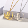 Wholesale Pendant Necklace Stainless Steel Copper Gold Plated Butterfly Letter Design