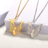 Wholesale Pendant Necklace Stainless Steel Copper Gold Plated Butterfly Letter Design