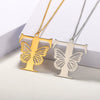 Wholesale Pendant Necklace Stainless Steel Copper Gold Plated Butterfly Letter Design