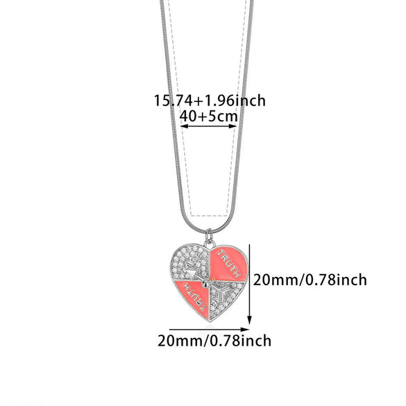 Wholesale Pendant Necklace Stainless Steel Copper Zircon Micro Inlaid Cupid's Arrow Heart Shape Cartoon Characters Electroplated