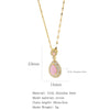 Wholesale Pendant Necklace Stainless Steel Dropshaped Microinlaid Pink Zircon Electroplating Geometric Style Ochain