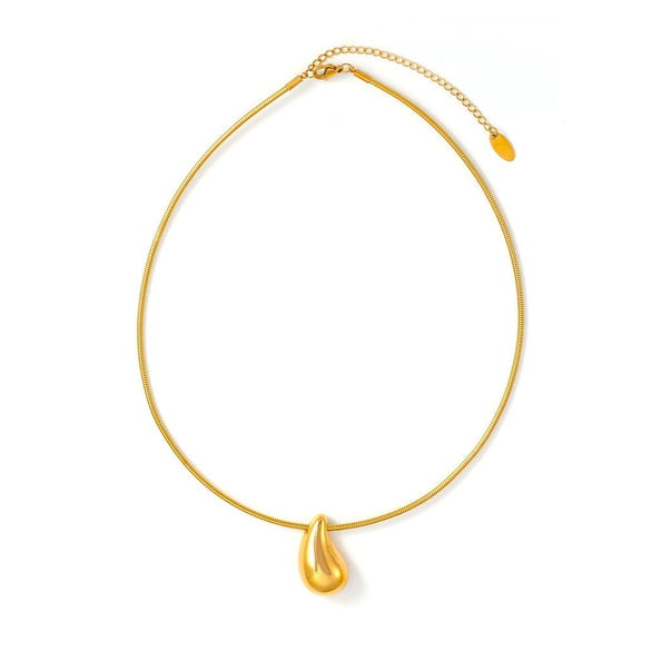 Wholesale Pendant Necklace 316L Stainless Steel Electroplated Gold Drop Shape Geometric Style